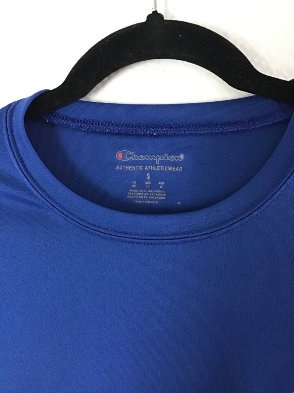 CHAMPION- MENS BLUE BASIC SHORT SLEEVE CREW NECK LIGHT WEIGHT T-SHIRT SIZE SMALL - Picture 3 of 6